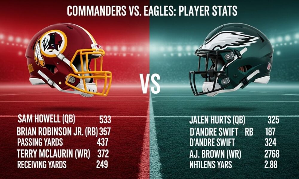 Washington commanders vs philadelphia eagles match player stats