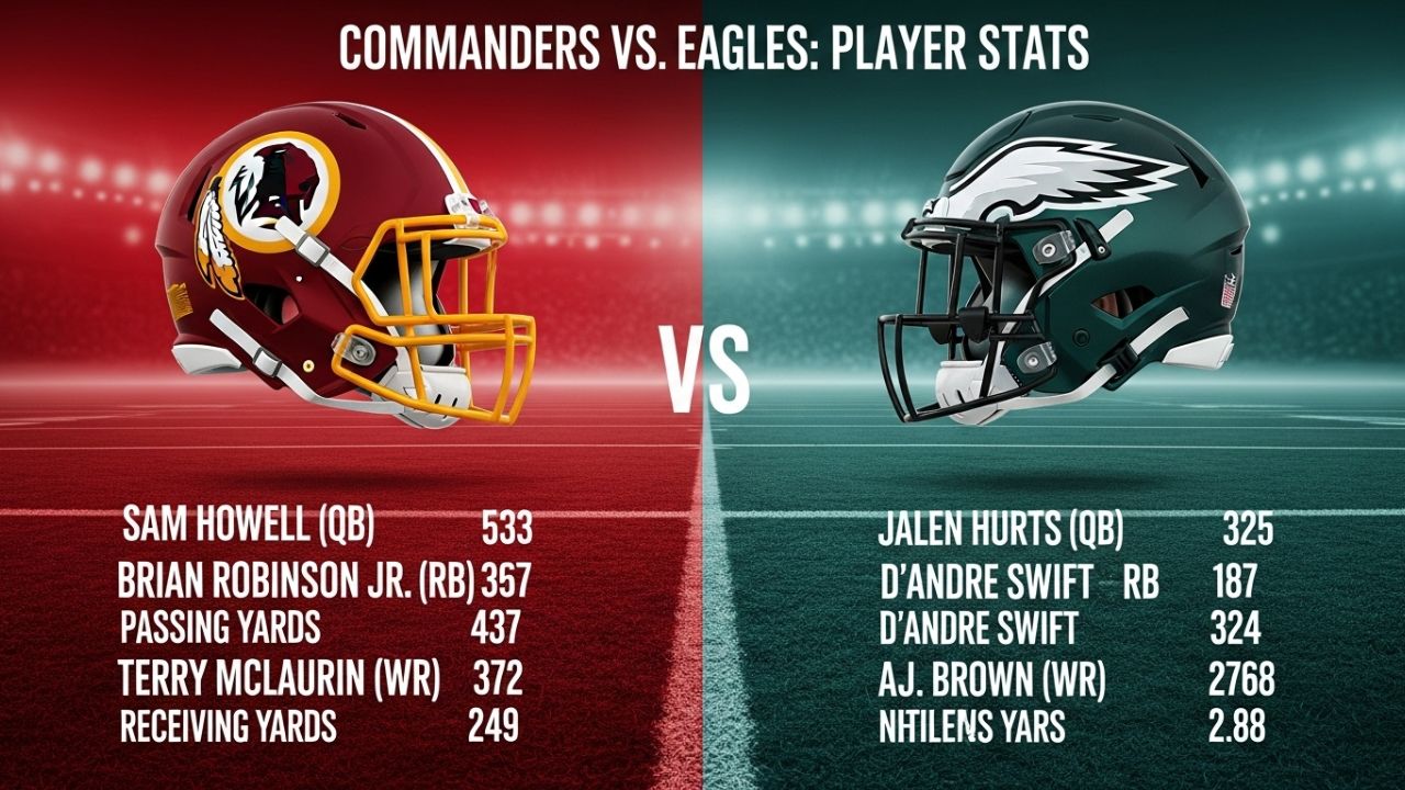 Washington commanders vs philadelphia eagles match player stats
